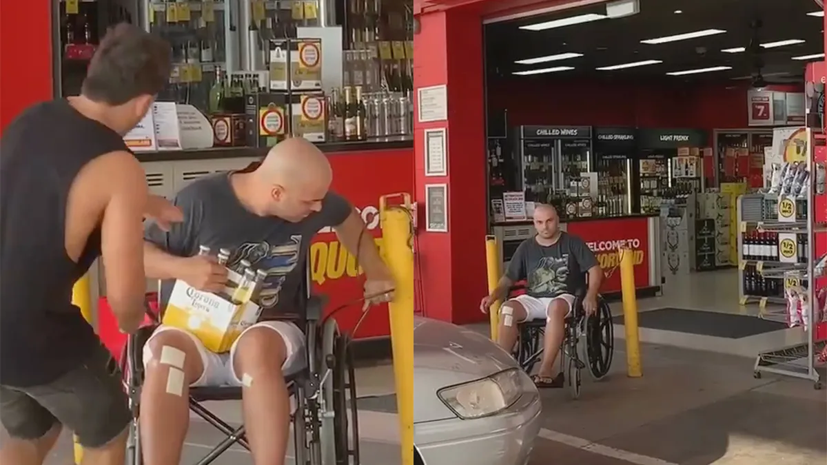 Vrienden helpen maatje in rolstoel steeds van de wal in de sloot