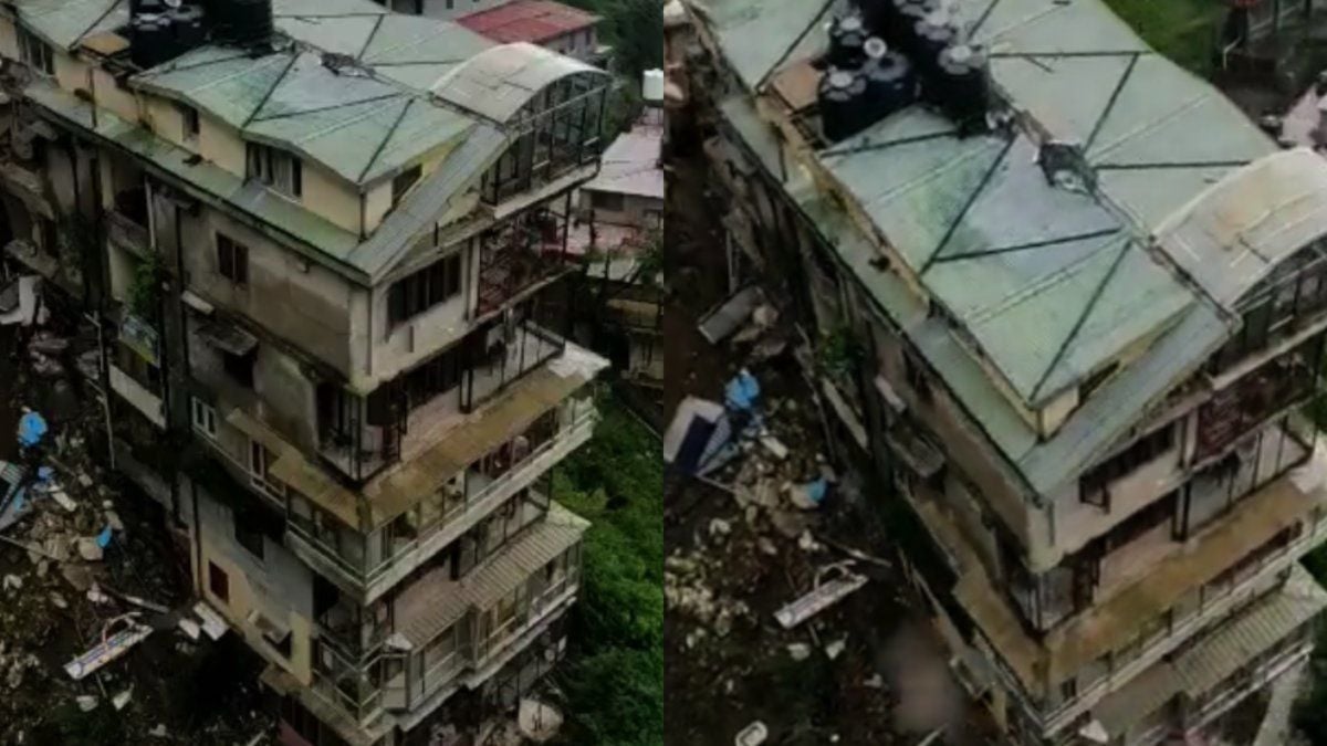 Pand met 8 verdiepingen ingestort na aardverschuiving in India