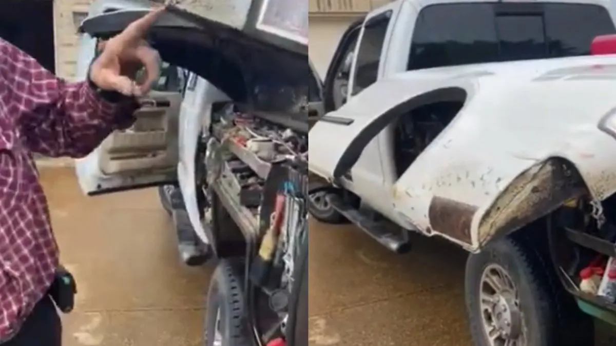 Handige Harry heeft briljante manier van gereedschap opslaan in pick-up
