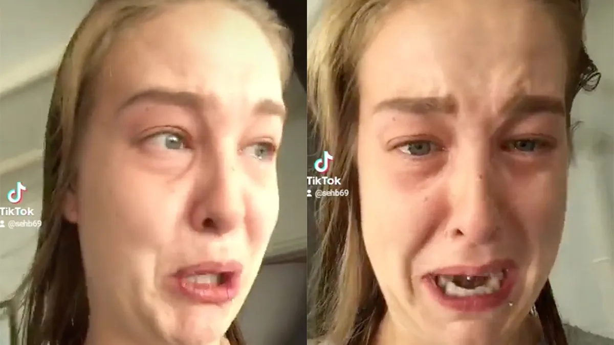 Dame is heel verdrietig, want iemand heeft al haar favoriete plantje gerookt