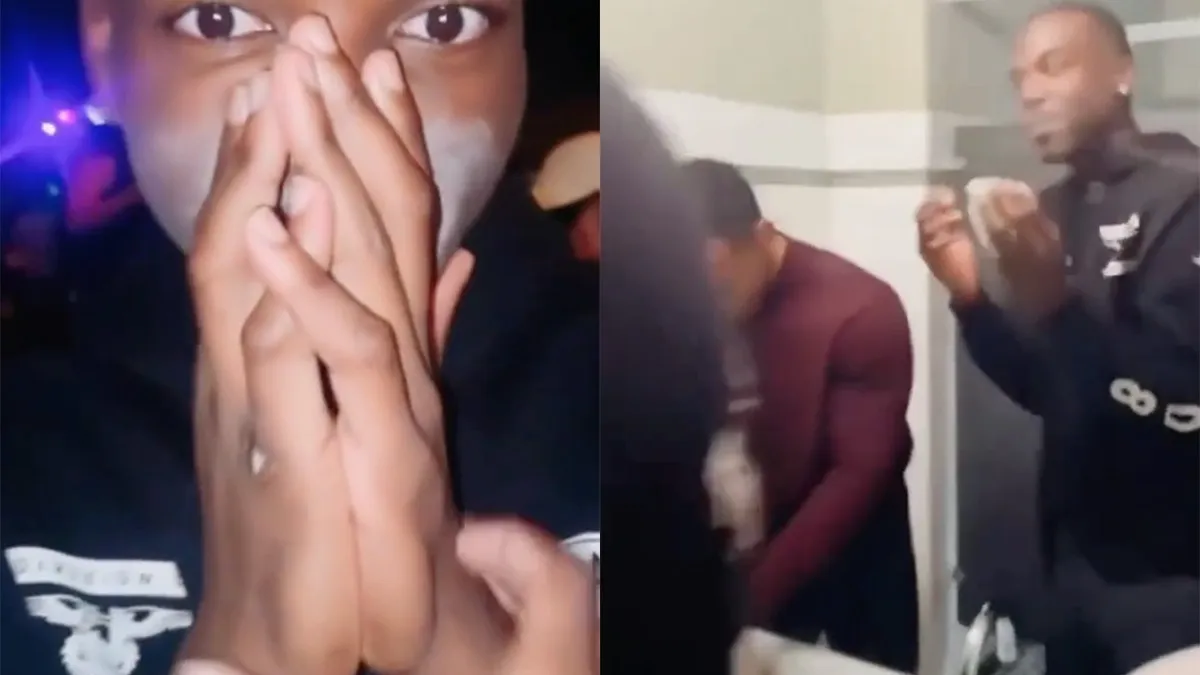 Eh, heeft ze stoepkrijt als make-up gebruikt?