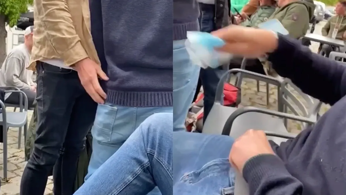 Nee joh, dat kun je echt niet doen met een mondkapje van iemand anders