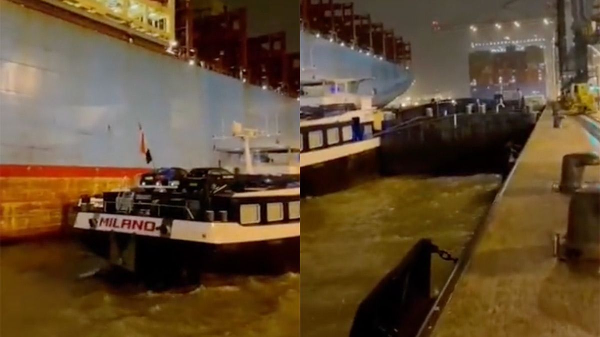 Ondertussen in de haven van Antwerpen: Kapitein ziet aanvaring gebeuren met MAERSK boot