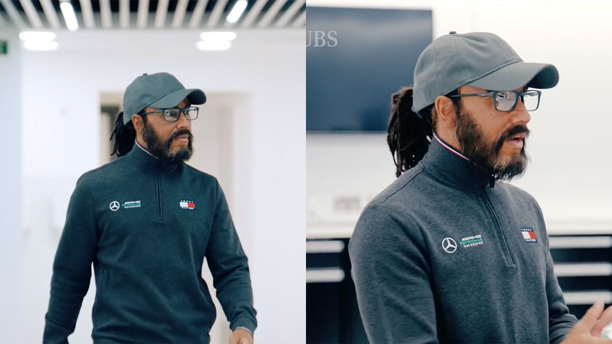 Vermomde Lewis Hamilton verrast kinderen in Mercedes-fabriek in Brackley