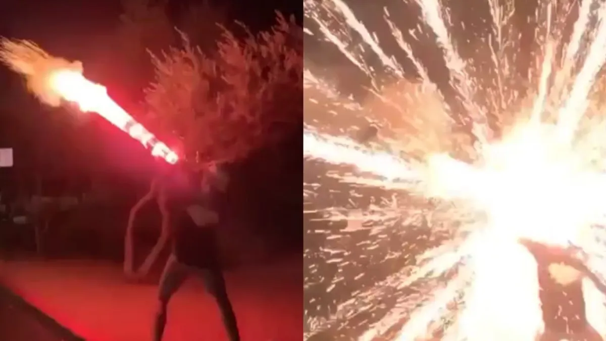 Heldere lichten doen vuurwerk experiment