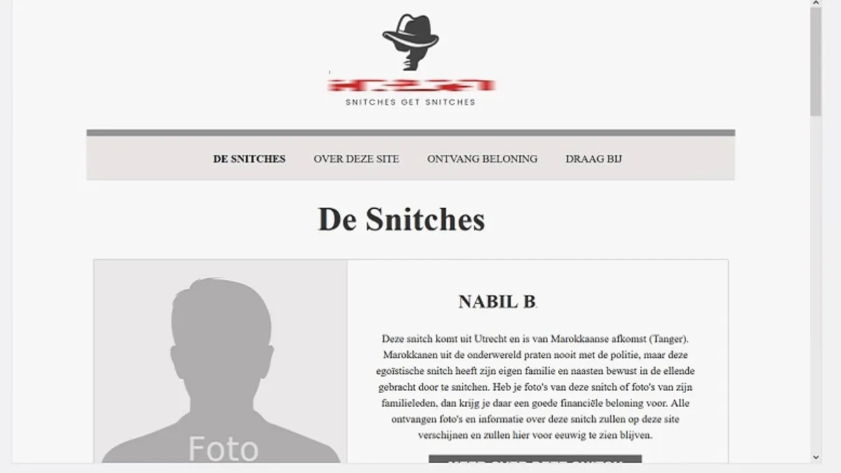 Criminelen hebben website gelanceerd om tegen betaling informatie over kroongetuigen te krijgen