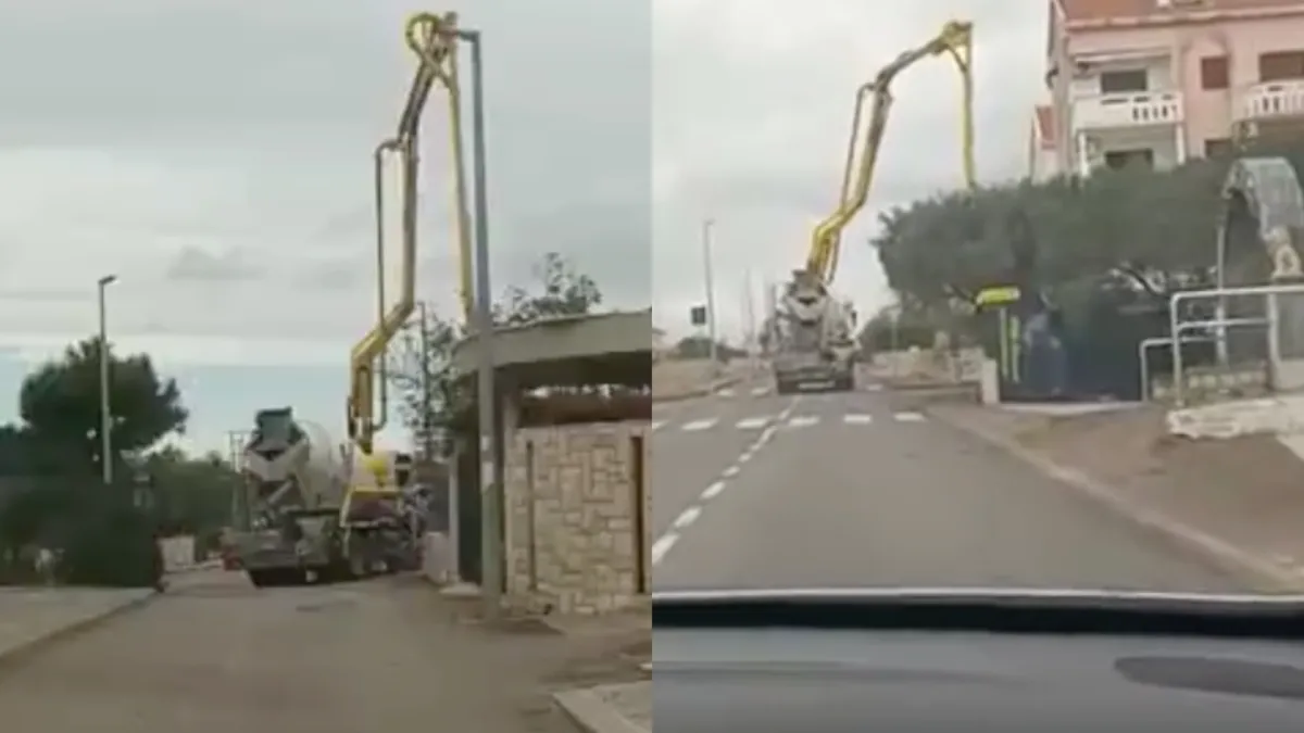 Arm van betonwagen niet inklappen is best link