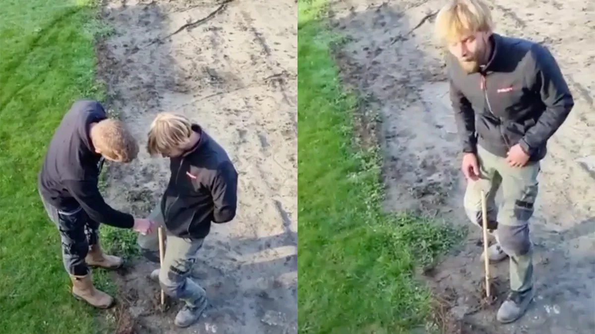 Bouwvakker verloor weddenschap en nu moet zijn eikel dat ontgelden