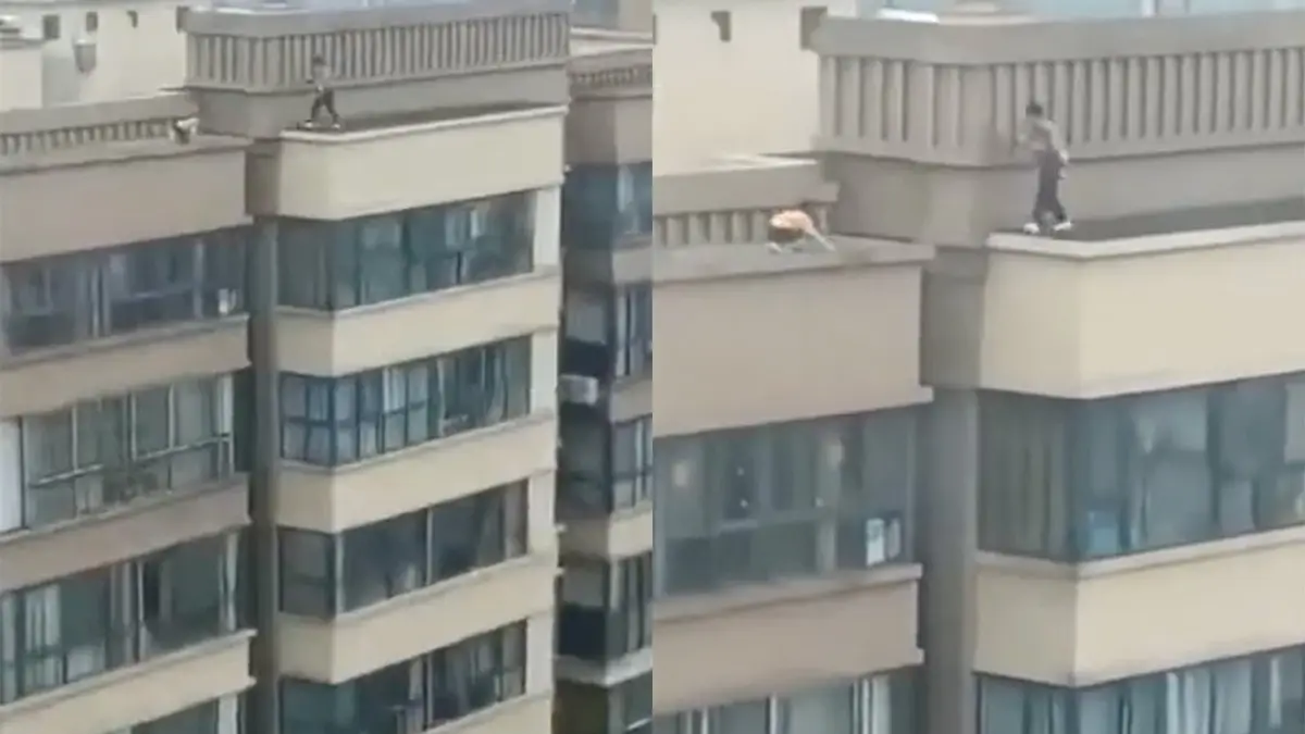 Je durft niet te kijken hoe deze kinderen buiten spelen op grote hoogte