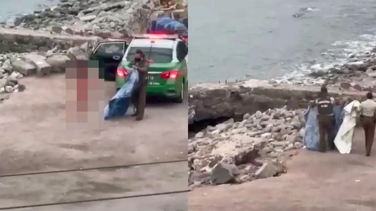 Ondertussen in Chili: Politie probeert naakte danseres van strand te verwijderen
