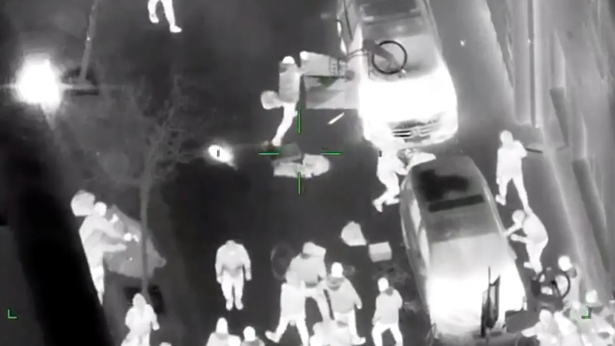 Relschoppers Rotterdam zijn mooi vastgelegd door camera's van politiehelikopter