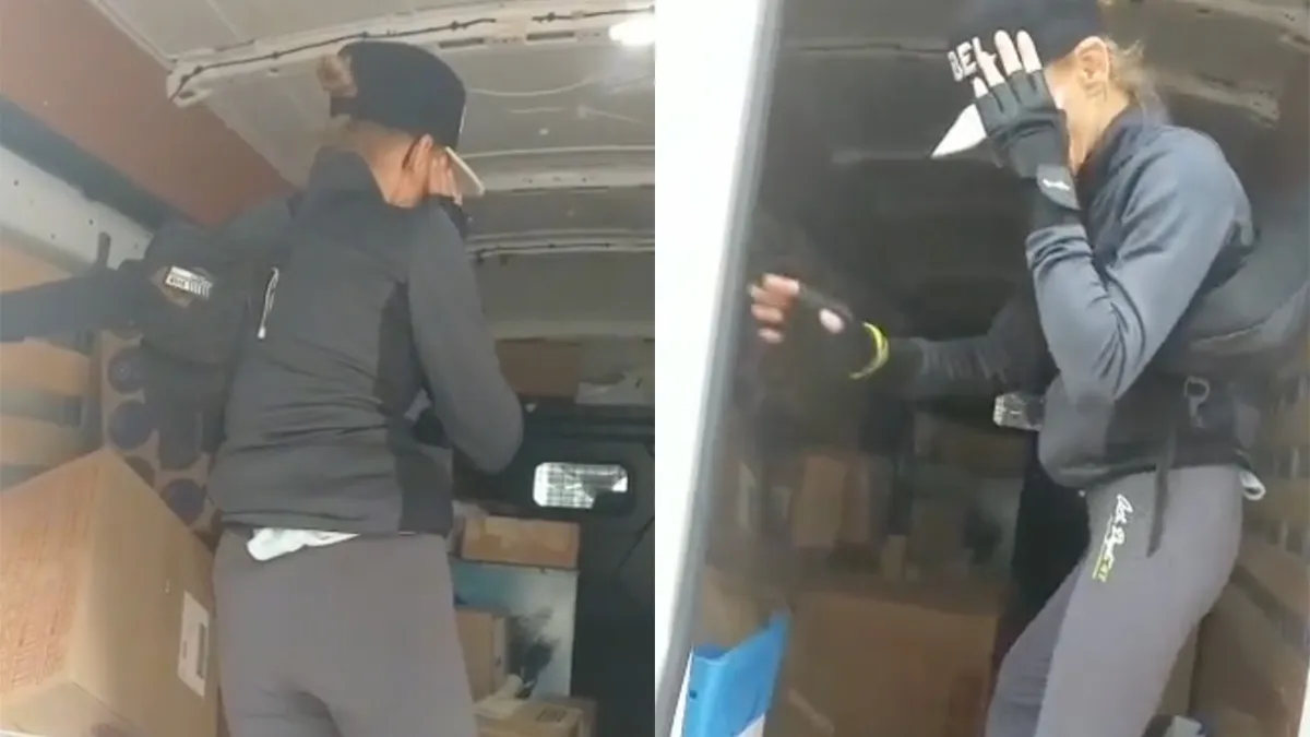 Vrouw denkt zelf pakjes te kunnen uitzoeken in busje van PostNL