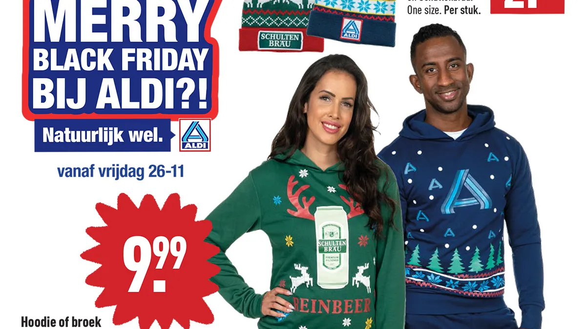 Wait what: Aldi gaat Schultenbräu hoodie en broek verkopen op Black Friday