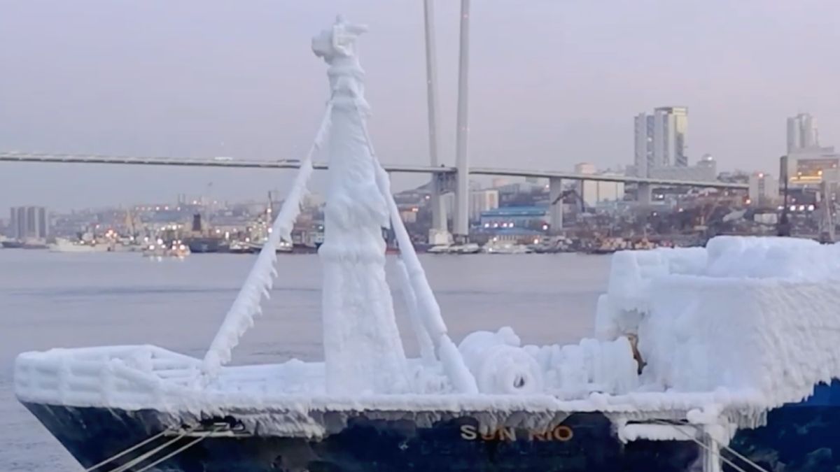 Diepgevroren auto's afgeleverd in Vladivostok 