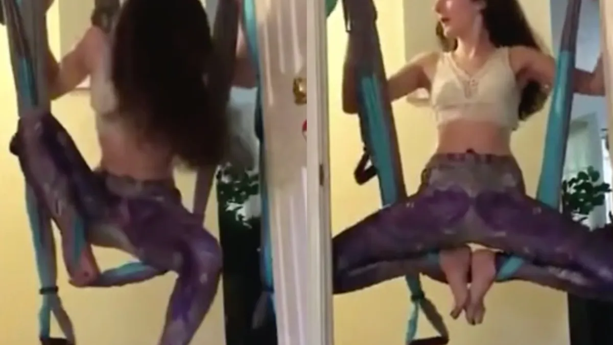 Sport Lilly had luchtacrobatiek pose bijna onder controle