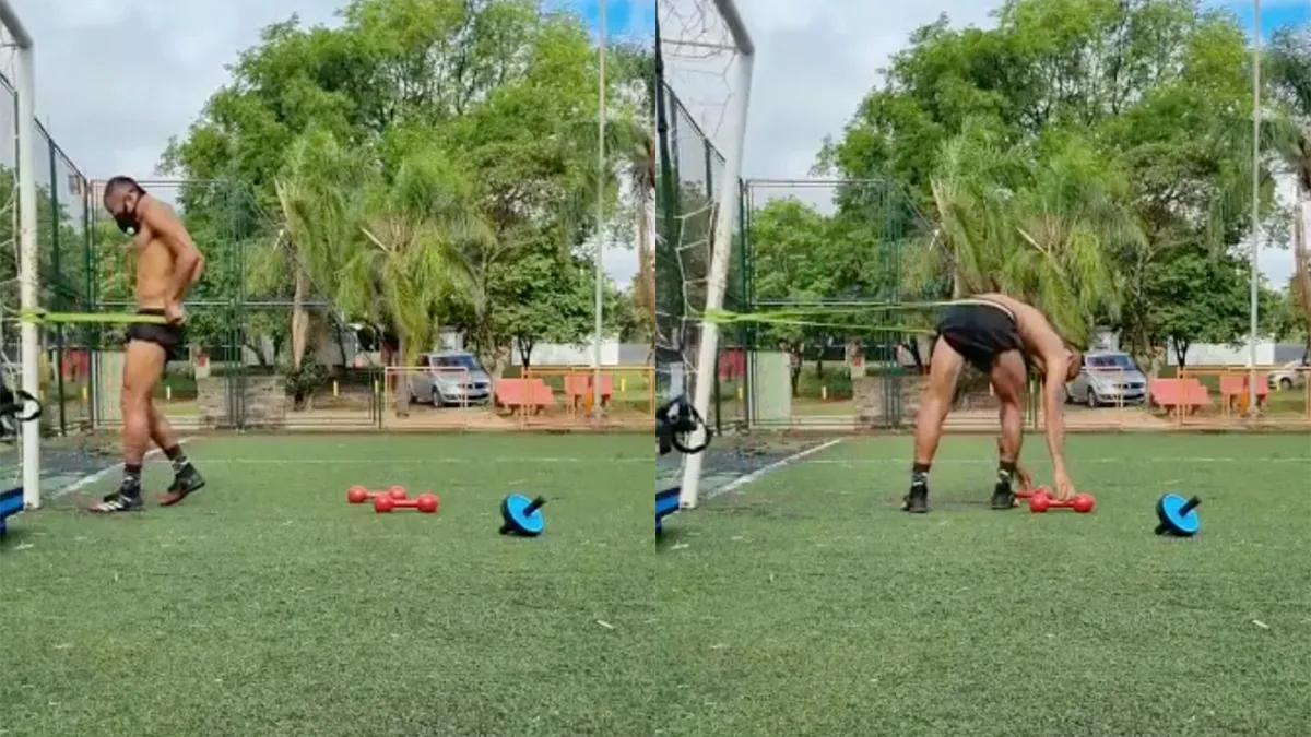 Sport Billy gebruikt doel om te trainen, maar doel werkt niet mee