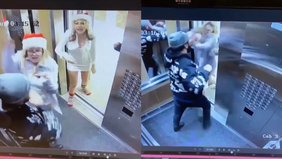 Herres in een lift ergens in Calgary