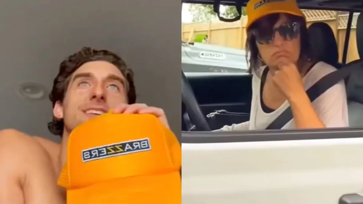 Moeder krijgt van zoon petje cadeau van 'Brazzers', moeder draagt petje