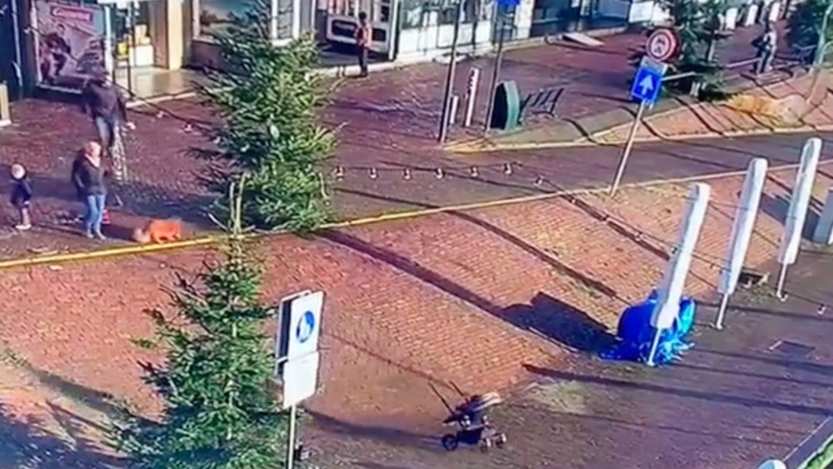 ouders letten even niet op: Baby in kinderwagen rolt van dijk in Volendam af en belandt in het water