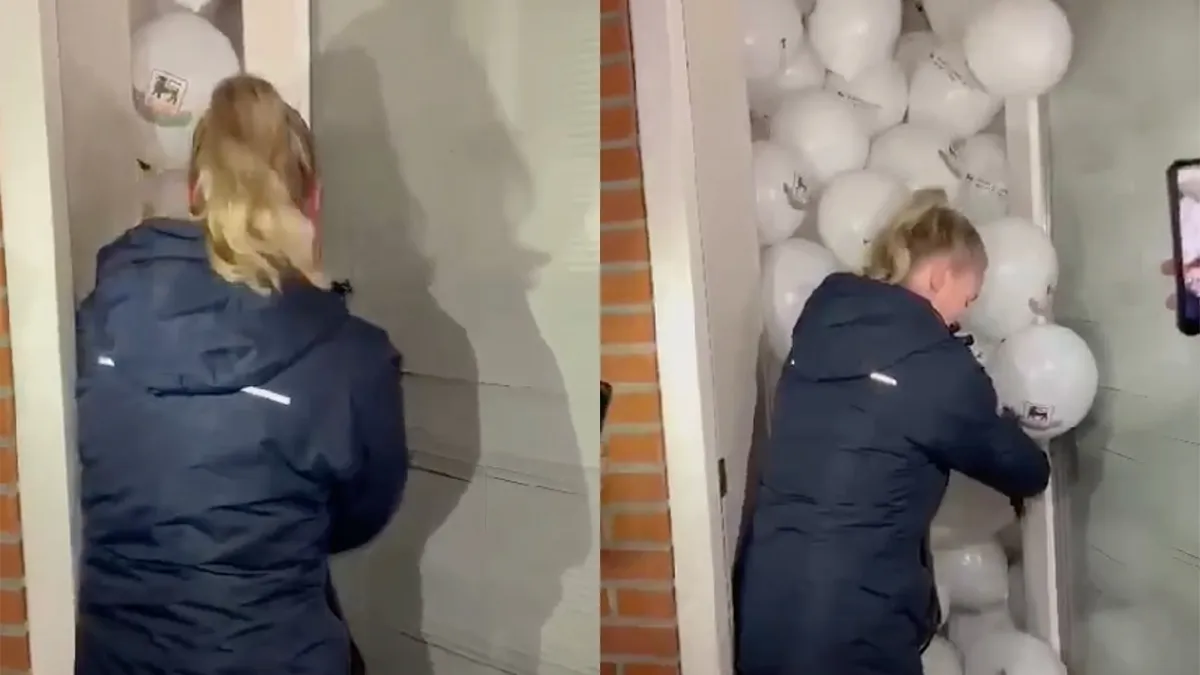 Vrouw krijgt 15.000 ballonnen voor haar 25ste verjaardag