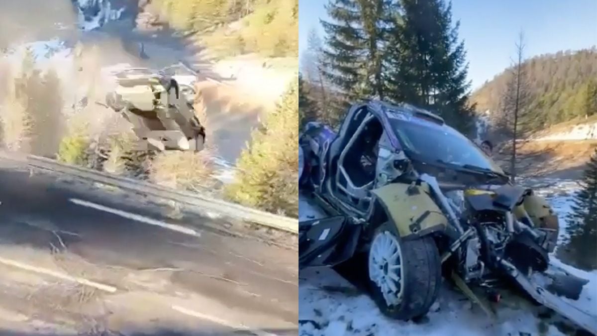 Heftige crash van Adrien Fourmaux in Rally Monte Carlo