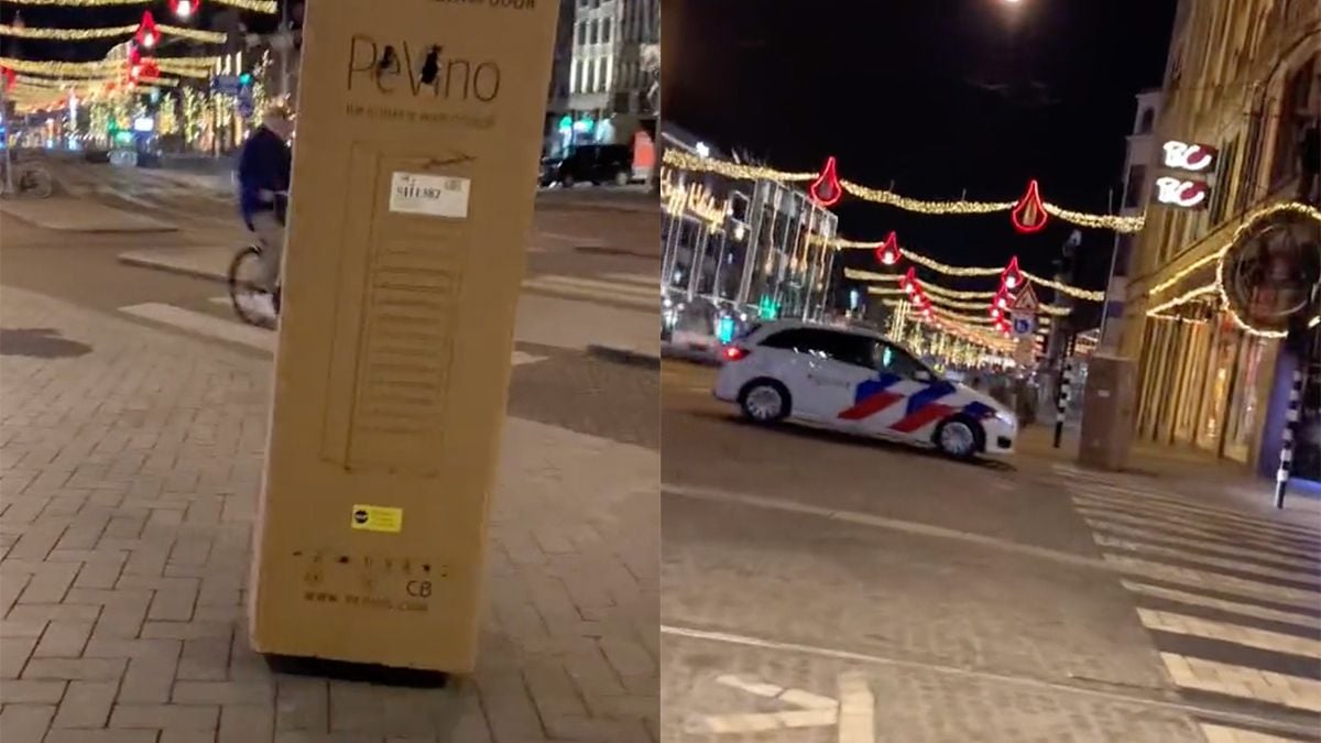 Mensen laten schrikken met een doos in Amsterdam