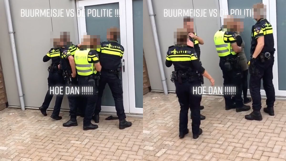 Als dame gewoon meewerkt, dan zijn er geen 4 agenten nodig