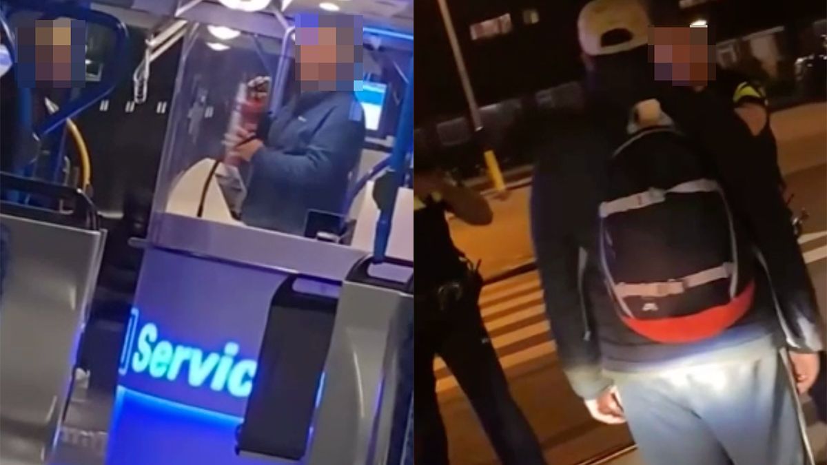 Beelden man met mes aangehouden in tram in Amsterdam