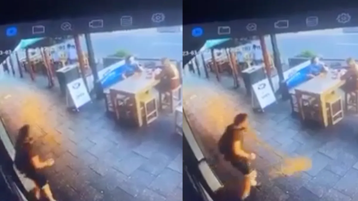 Man gaat over zijn gier, maar glijdt daarna uit over zijn eigen kots