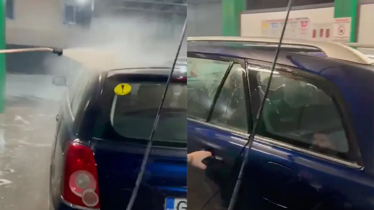 Tijdens het wassen van je auto gelijk even wat mensen een douche geven