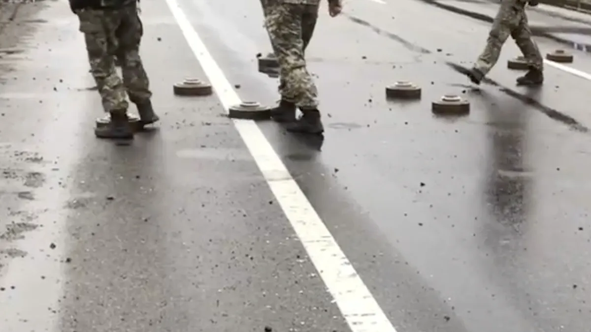 Russische mijnen op weg tussen Kiev en Warschau maken niet echt indruk