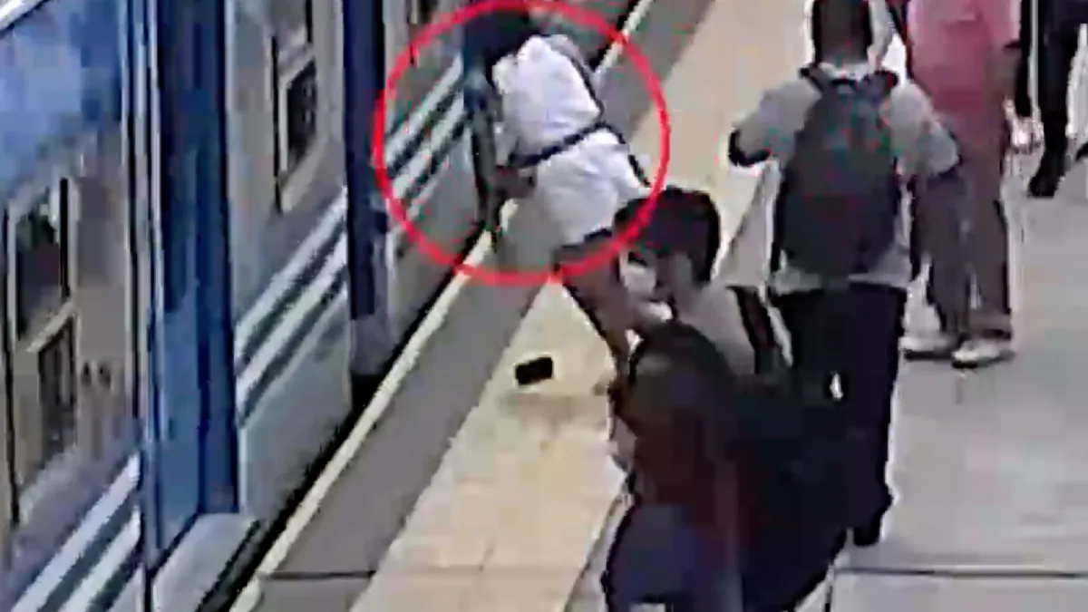 Argentijnse dame komt goed weg na bizar ongeluk op station