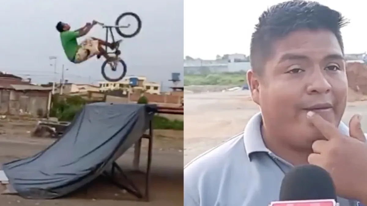 Kleine BMX demonstratie tijdens interview verloopt maar zo zo