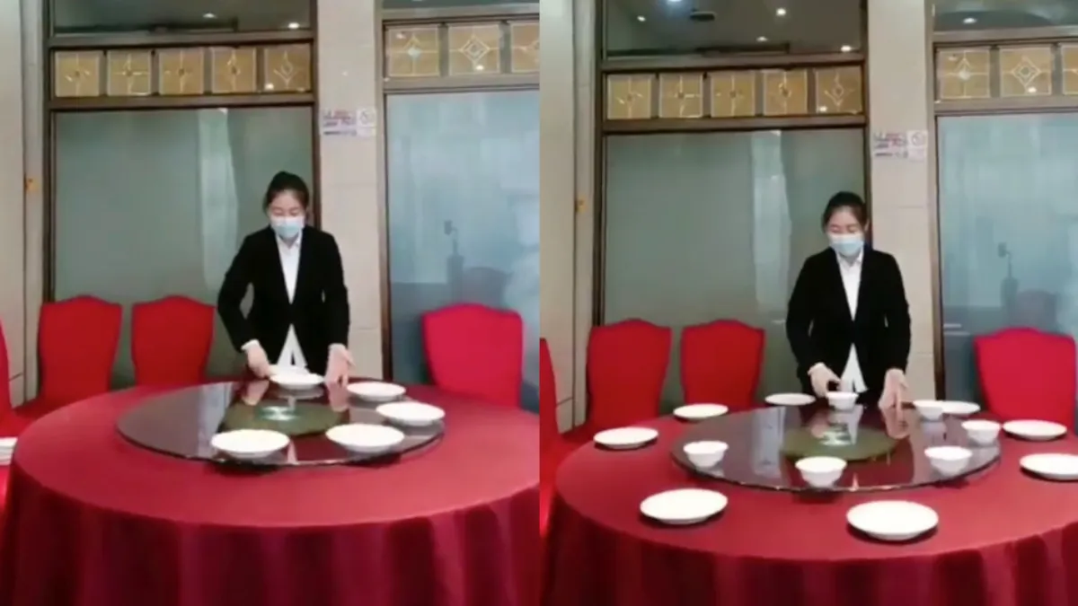 Niet haar eerste werkdag in het restaurant