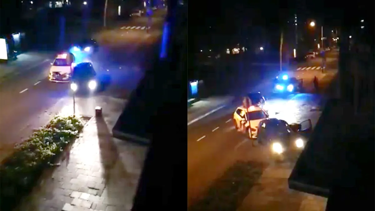 Automobilist negeert stopteken van de politie en wordt klemgereden in Groningen