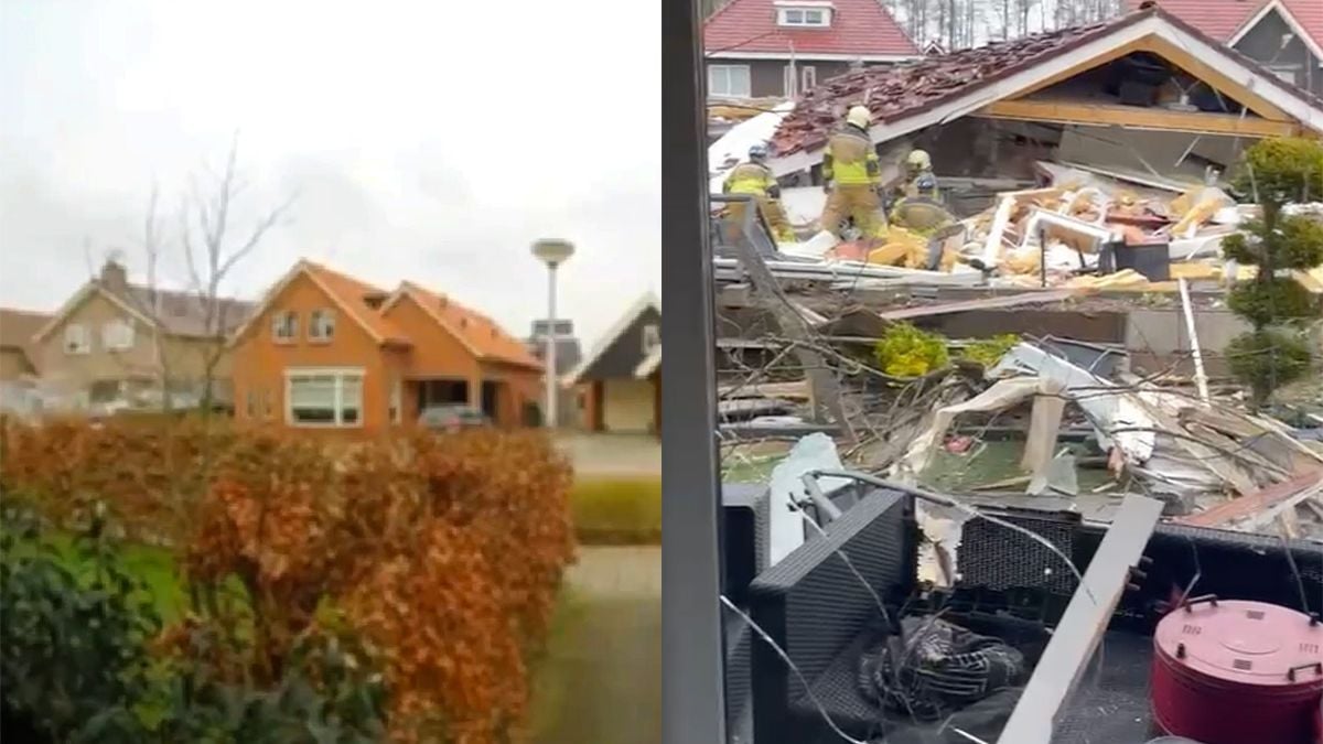 Bewakingscamera heeft gasexplosie in huis in Oldenzaal vastgelegd