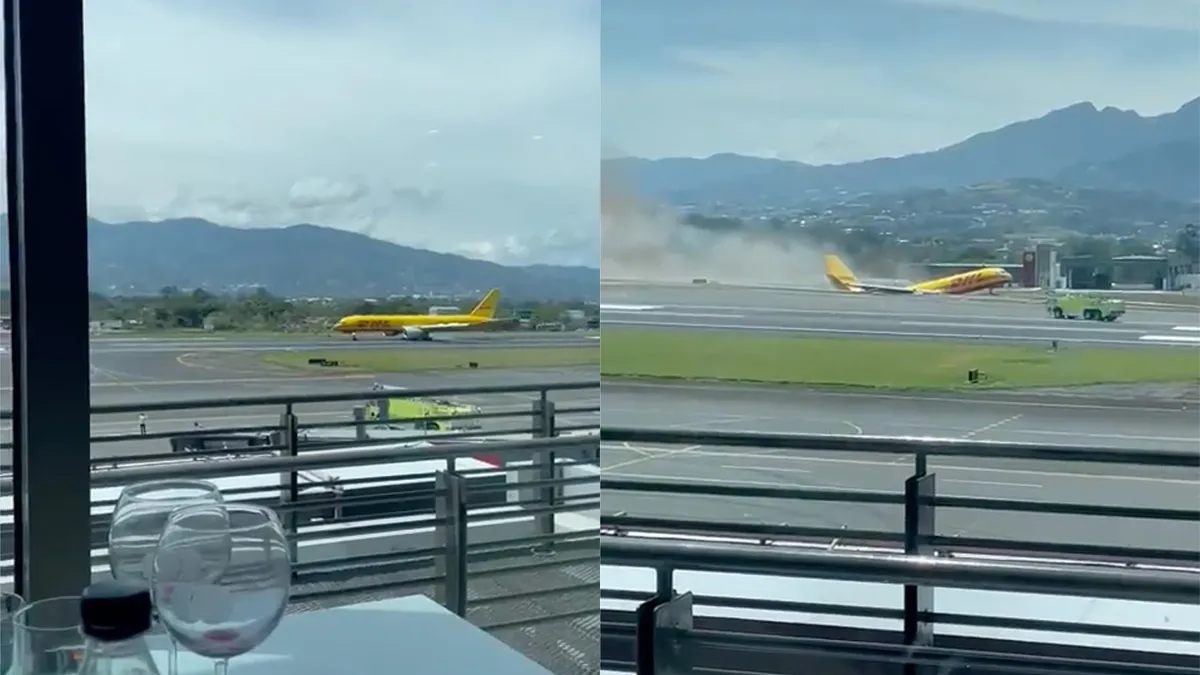 DHL Boeing 757 breekt in twee stukken na landing