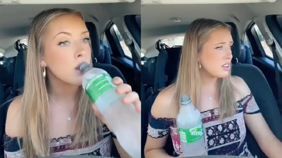In de Sprite Challenge moet je flesje Sprite leegdrinken zonder te boeren