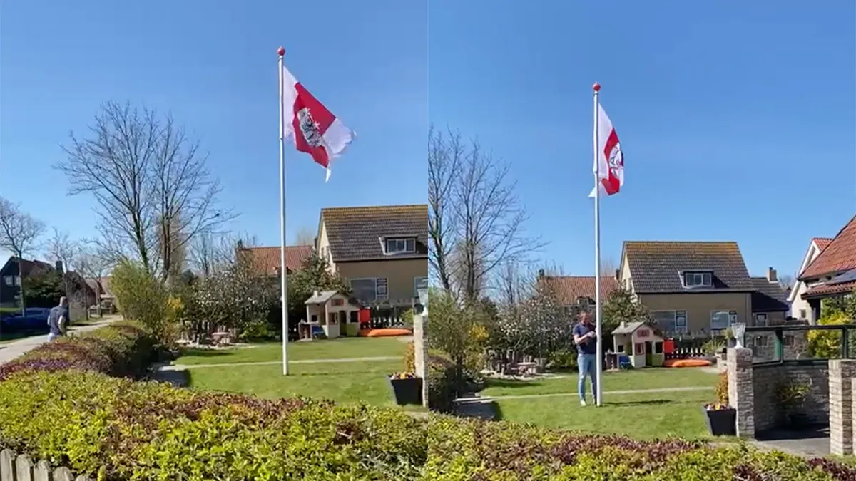 Man onderneemt actie als hij nog een vlag van Ajax ziet wapperen