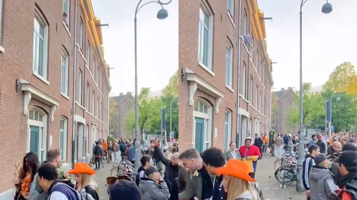 Ondertussen op Koningsdag: Niet in mijn voortuintje pissen vriend!