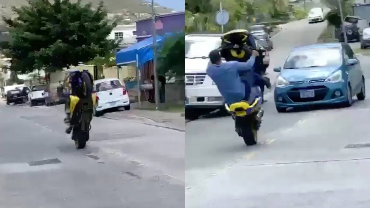 Scooter en auto afgeschreven door amateur stuntman