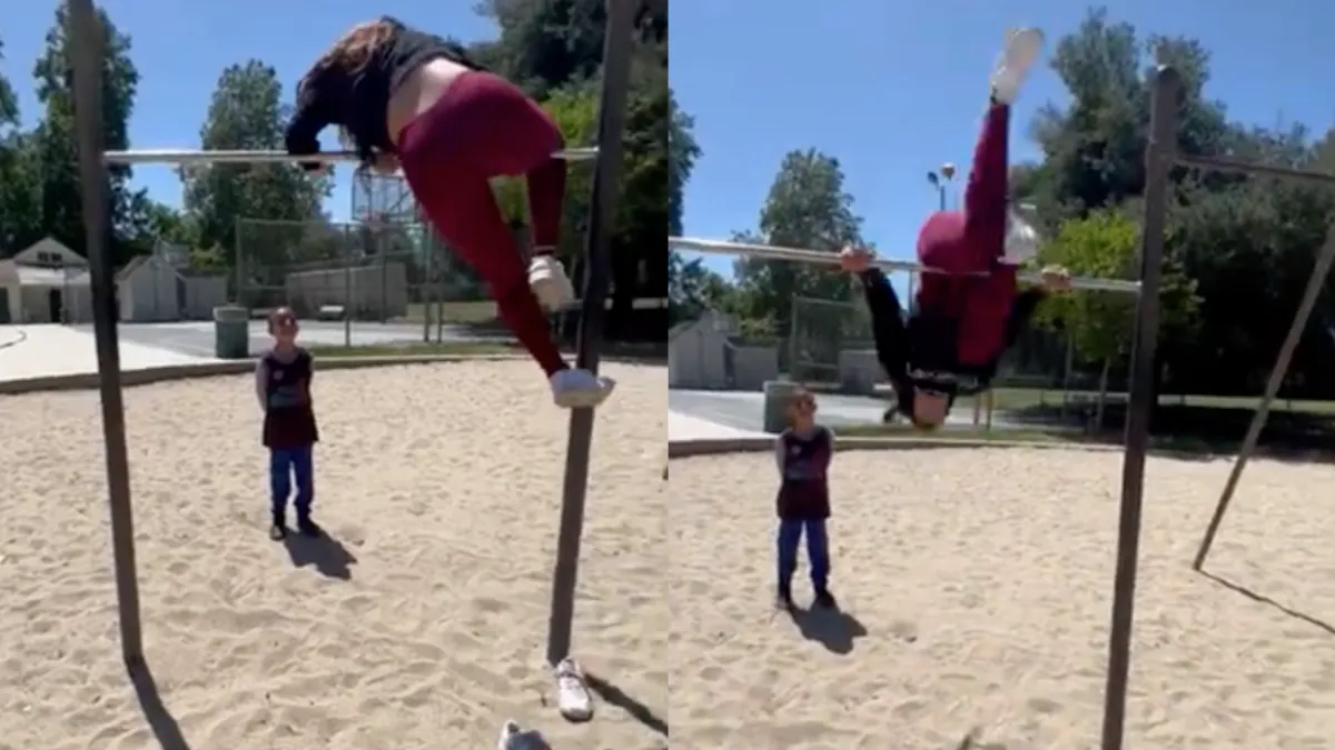 Mams zal eens laten zien hoe ze dat vroeger deden