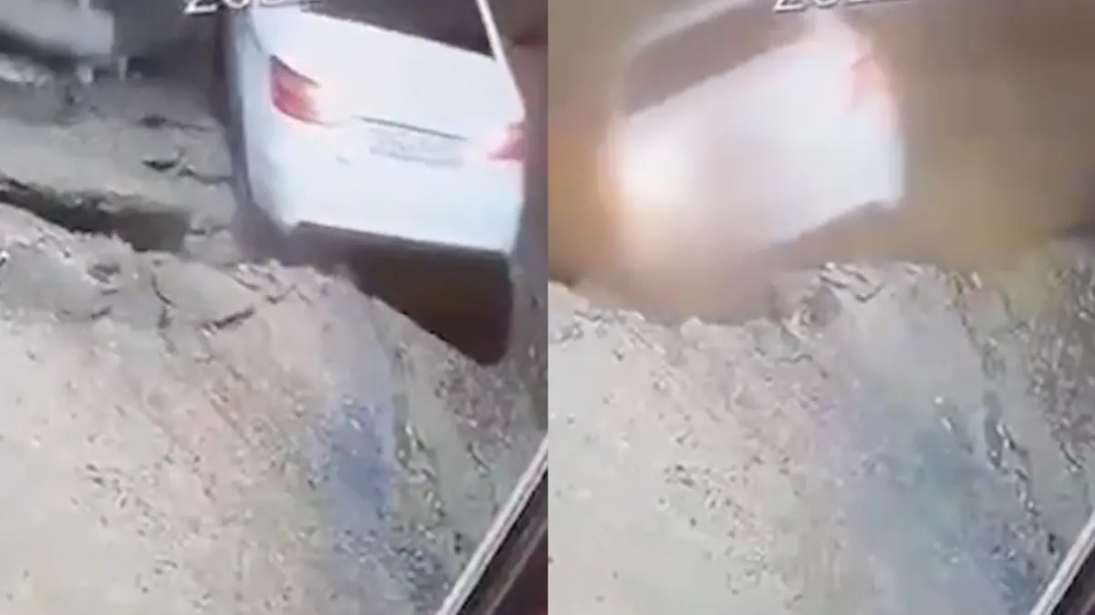 Sinkhole slokt vrouw in auto op waar vervolgens haar huis op valt