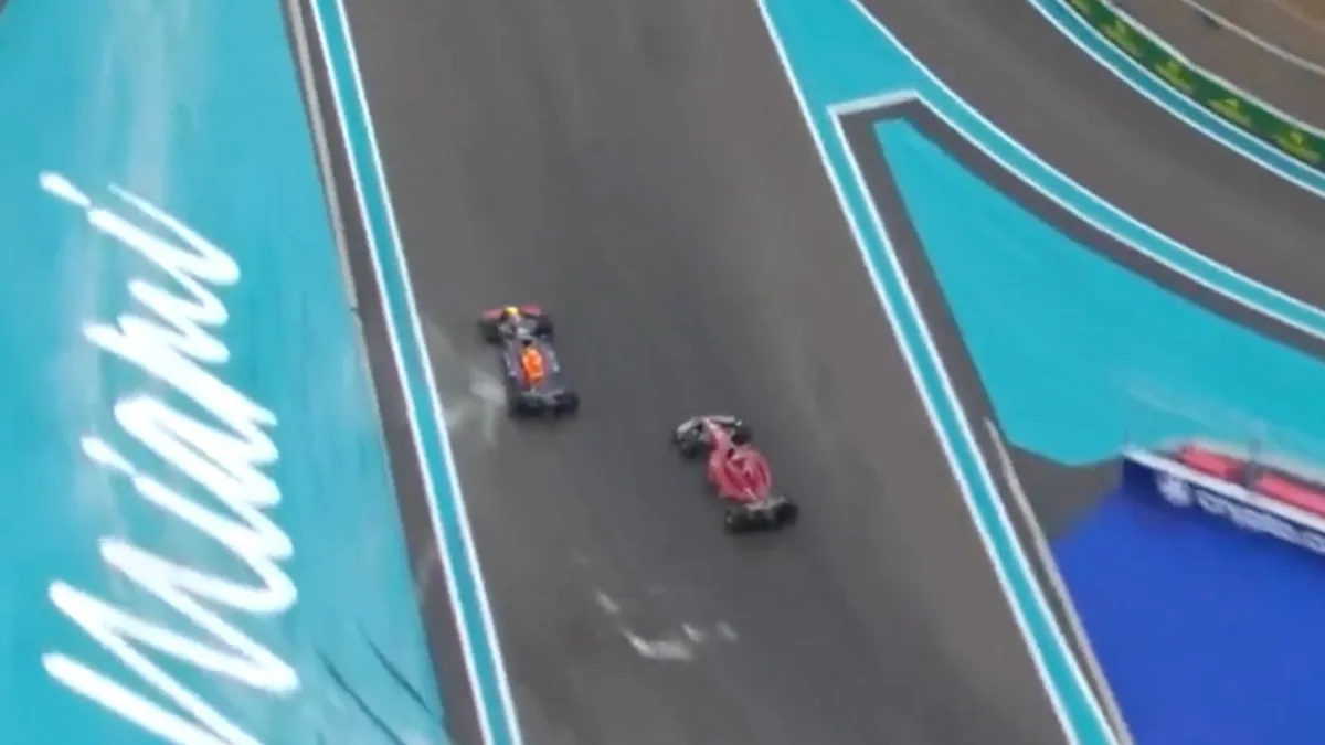 Heel lekker: Max Verstappen houdt Leclerc achter zich en wint Grand Prix van Miami