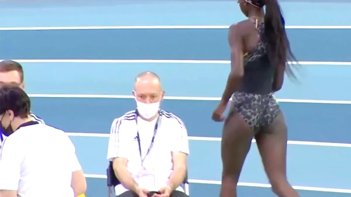 Mannen blijven mannen moment van verspringster Fatima Diame gaat rond