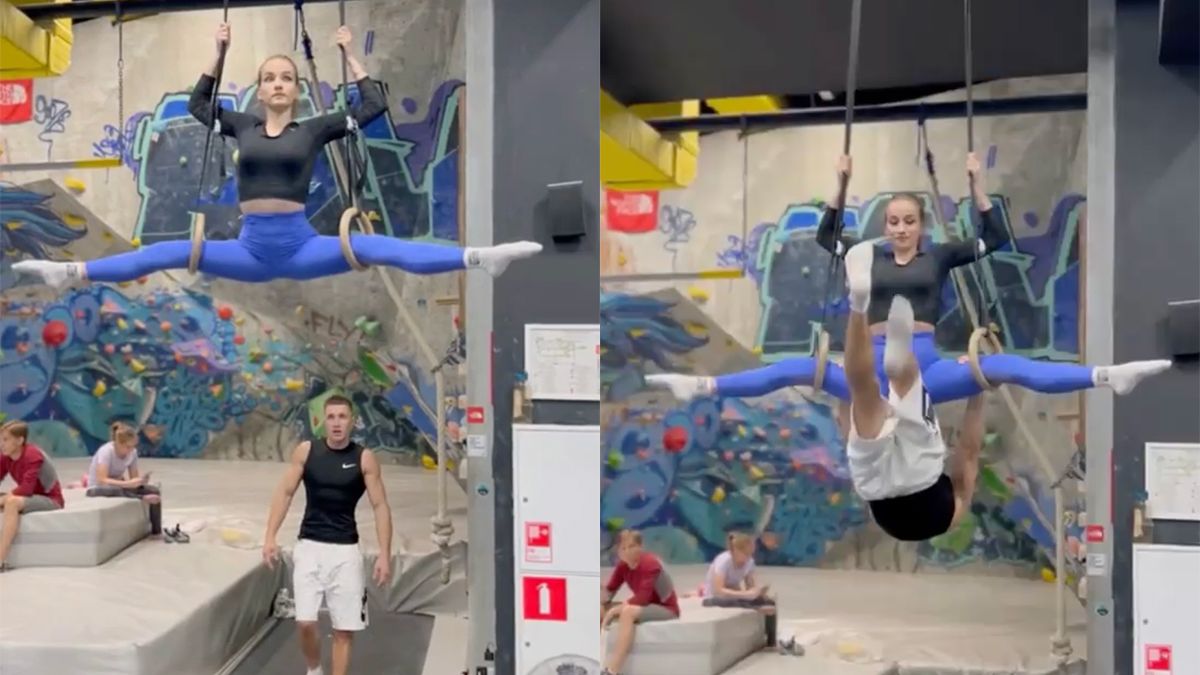 Professionele gymnast Alexey Merinov kun je wel vragen om een grensoverschrijdende oefening