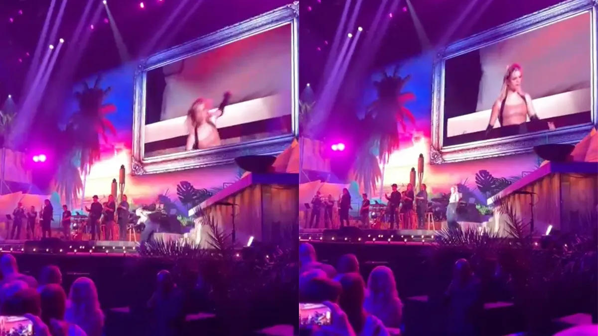 Uitglijder van Davina Michelle op podium Beste Zangers Live, maar Show must Go On