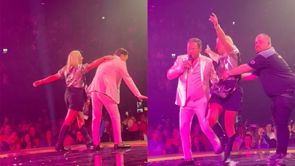 Vrouw wil gezellig meedoen met Tino Martin op podium in Ziggo Dome