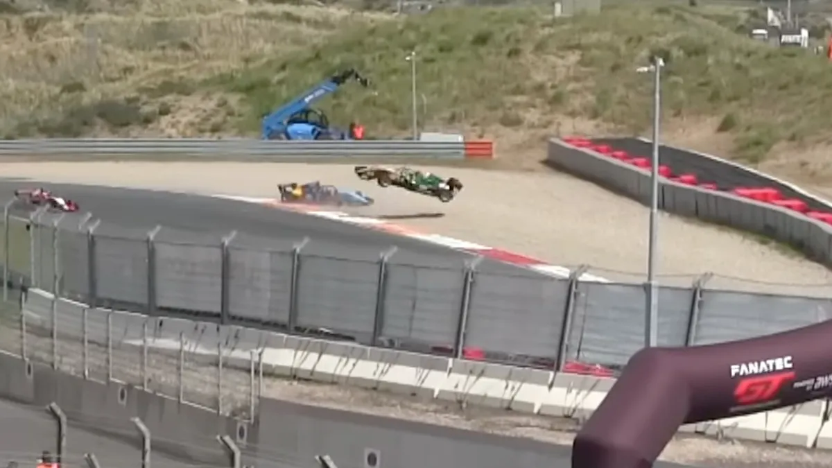 Afgelopen zondag zware crash voor Pietro Delli Guanti op Circuit Zandvoort