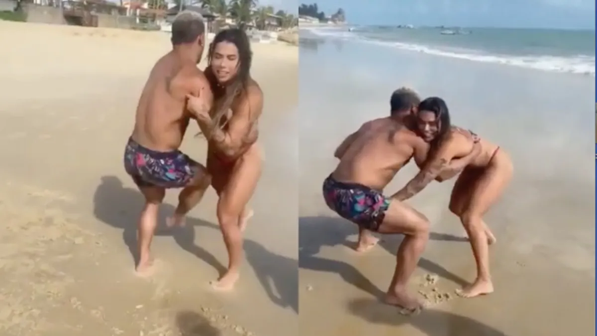 Braziliaans jiujitsu nog een beetje mooier gemaakt op het strand